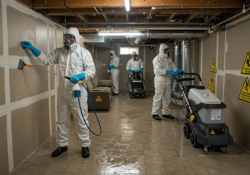 Basement Moisture Removal and Structural Drying process in New Port Richey East, FL